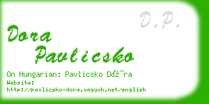 dora pavlicsko business card